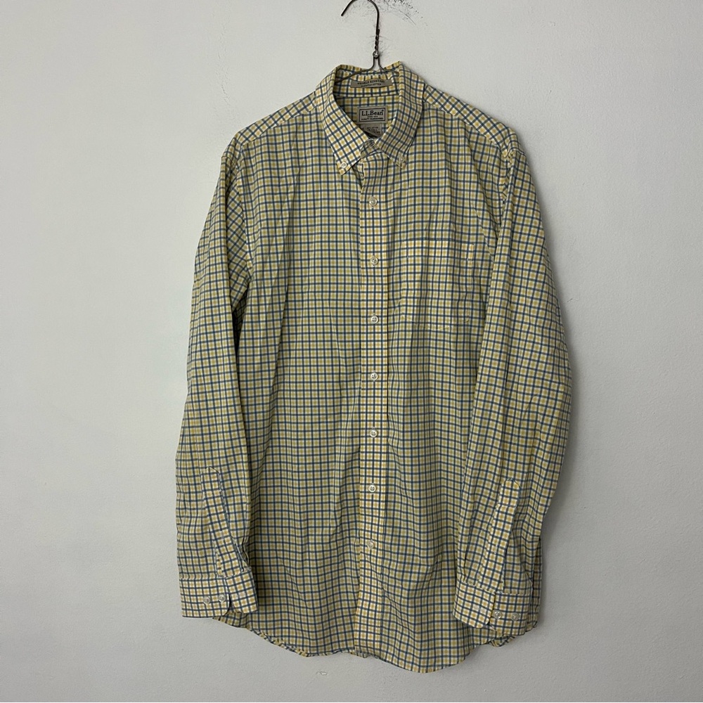 LL Bean plaid men’s dress shirt